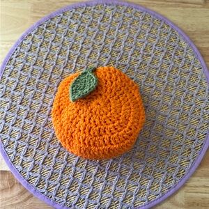 Foldable Crochet Orange Mesh Market Bag